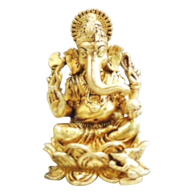 Brass Showpiece Ganesh Ji Statue - 1.5*1.5*2 Inch (BS1894 G)
