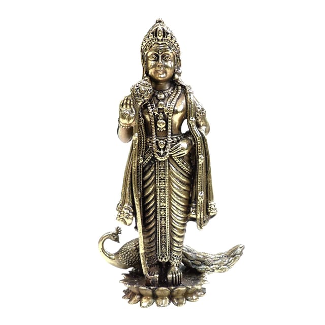 Brass Showpiece Kartikeya Murugan God Idol Statue - 3.5*2*6 Inch (BS1884 D)