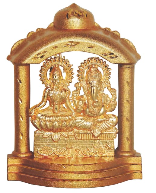 Aluminium Showpiece Laxmi Ganesh with Frame, God Idol Statue - 3.5*1.5*4.7 Inch (AS191 C)