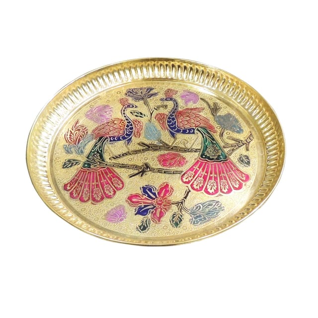 Brass Puja Thali - 8*8*1 Inch (Z653 D)