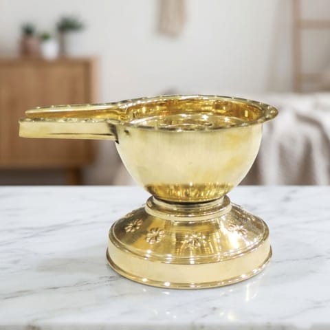 Brass Shivling Abhishek Patra - 7.5*5.1*4.1 Inch (Z655 C)