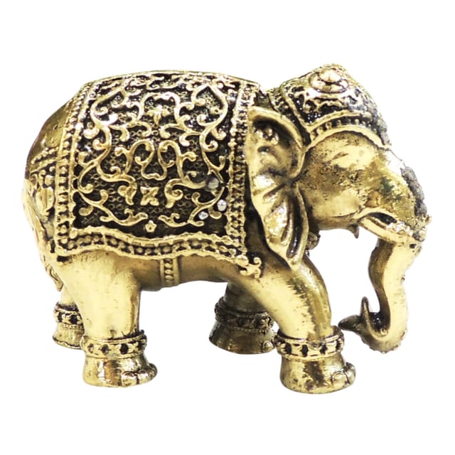Brass Showpiece Elephant God Idol Statue - 1.2*1.2*2 Inch (BS1707 K)