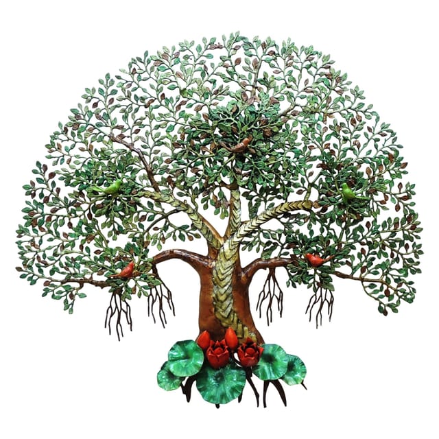 Brass Showpiece Wall Hanging, Kalpavriksh Tree Statue - 52*6*48 Inch (BS1569 X)