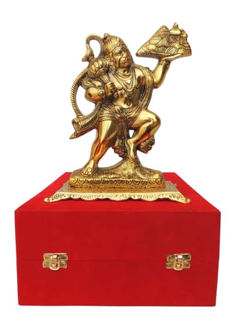 Aluminium Showpiece Hanuman Ji, God Idol Statue - 8.8*4.7*10.8 Inch (AS362 G)