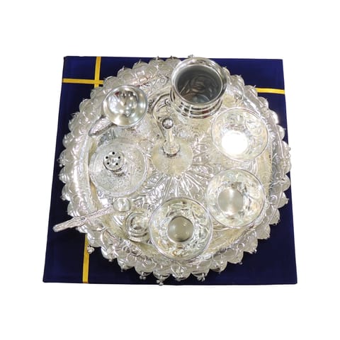 Brass Pooja Thali - Diwali Gifting Decorative Plate - 11.5*11.5*1 Inch (B295 E)