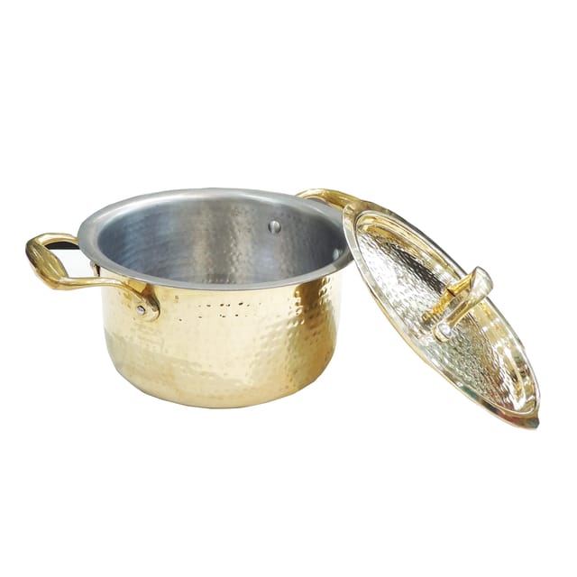 Brass Drinking Water Bhagona with Handle - Traditional Kalash (BC210 D)