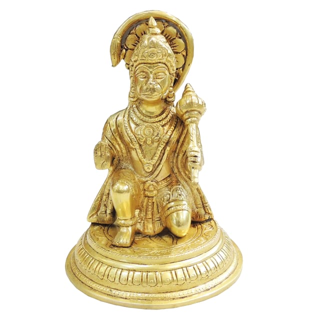 Brass Hanuman Ji Idol Statue - Religious God Showpiece - 5*5*7 Inch (BS1032 F)