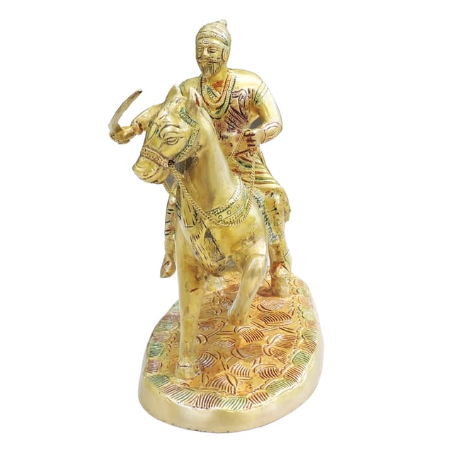 Brass Shivaji Maharaj Idol Statue - Traditional Showpiece - 9*5*9 Inch (BS1641 D)