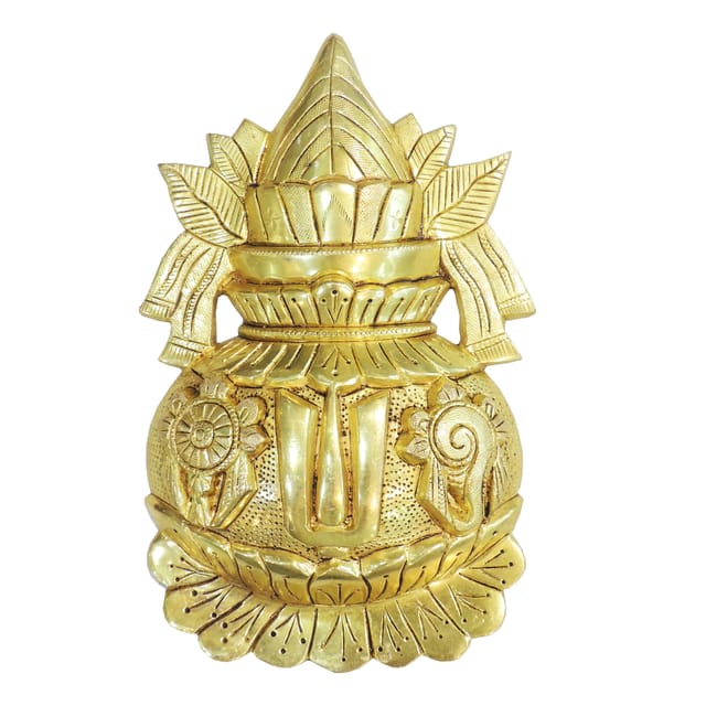 Brass Kalash Wall Hanging Plate - Religious Decor - 6*1.5*10 Inch (BS1954 C)