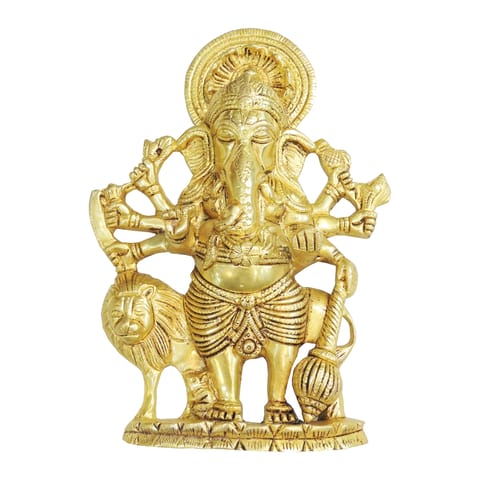 Brass Ganesh Ji Idol Statue - Traditional God Showpiece - 6.5*2*9 Inch (BS1954 G)