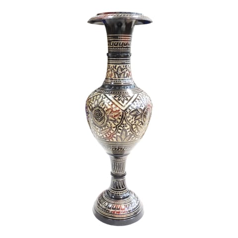 Brass Flower Pot Vase - Tall Decorative Home Vase - 6.5*6.5*19.5 Inch (F800 C)