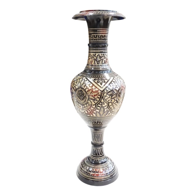Brass Flower Pot Vase - Tall Decorative Home Vase - 6.5*6.5*19.5 Inch (F800 C)