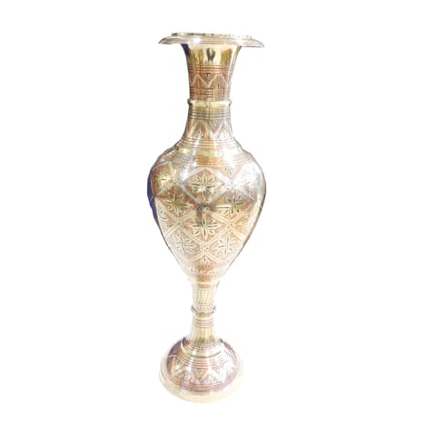 Brass Flower Pot Vase - Medium Decorative Home Vase - 7.5*7.5*23 Inch (F804 A)
