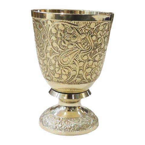 Brass Drinking Glass - Traditional Water Glass - 3*3*4 Inch (Z268 H)