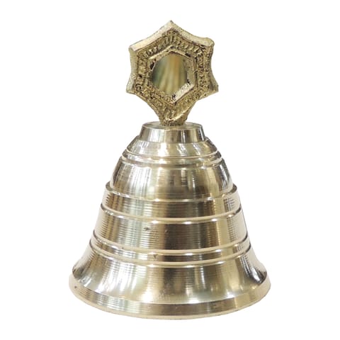 Brass Hanging Temple Bell Ghanti - Medium - 2*2*3 Inch (Z662 D)
