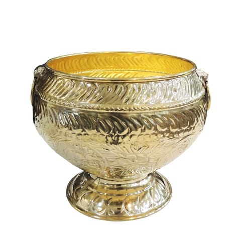 Brass Decorative Planter Gamla - Home Garden Pot - 12*12*10 Inch (F799 D)