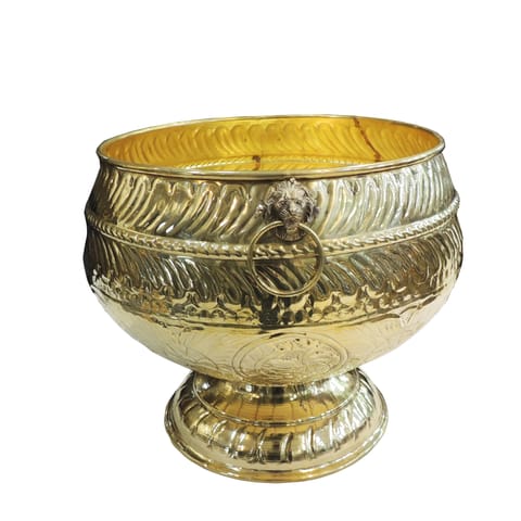 Brass Decorative Planter Gamla - Home Garden Pot - 14*14*12 Inch (F799 E)