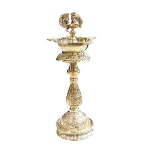 Brass Home Decorative Oil Lamp, Deepak, Brass Oil Lamp - 5*4*12 Inch (F798 C)