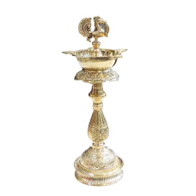 Brass Home Decorative Oil Lamp, Deepak, Brass Oil Lamp - 5*4*12 Inch (F798 C)