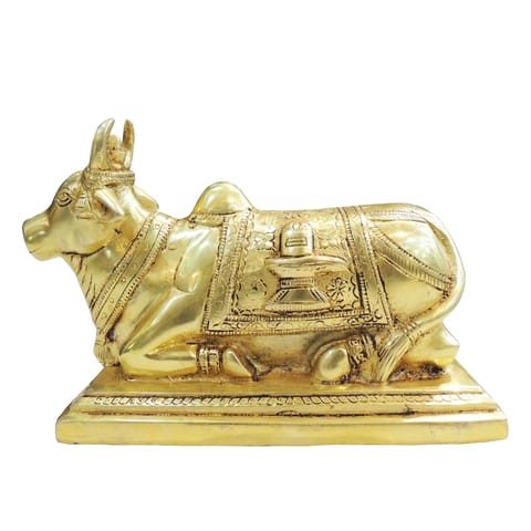 Brass Showpiece Nandi God Idol Statue - 8*3.5*5 Inch (BS1947 N)