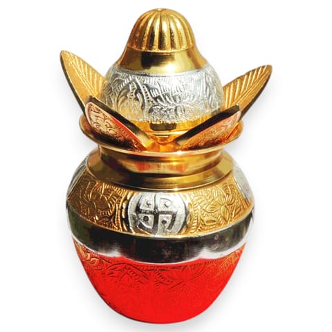 Aluminium Decorative Kalash, Diwali Gifting Item - 4.5*4.5*7 Inch (AT066 D)