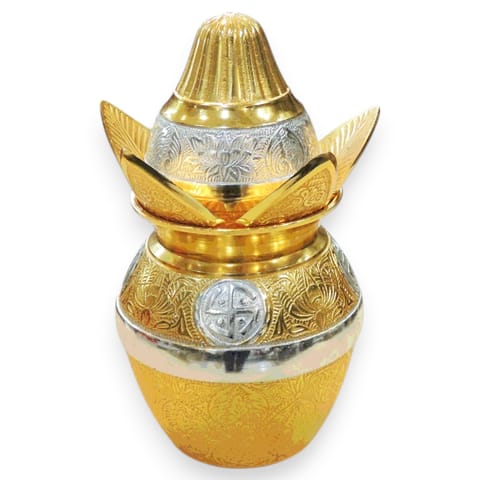 Aluminium Decorative Kalash, Diwali Gifting Item - 5.5*5.5*9 Inch  (AT066 E)