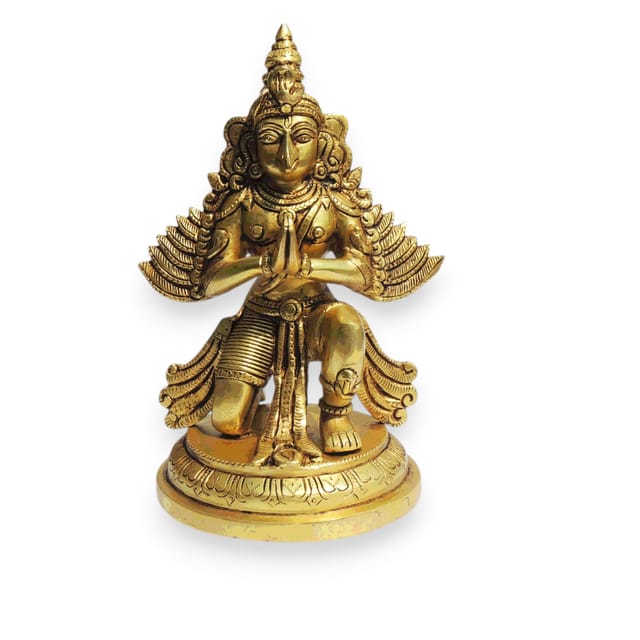 Brass Showpiece Garun Dev Statue - 6.6*5.5*9.5 Inch (BS1627 B)