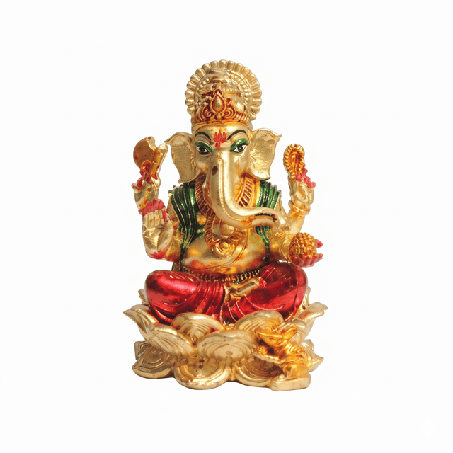Brass Showpiece Ganesh Ji God Idol Statue - 3*3*4 Inch (BS1958 G)