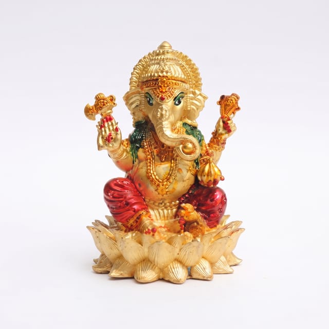 Brass Showpiece Ganesh Ji God Idol Statue - 3*3*4 Inch (BS1957 G)