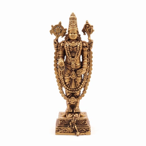 Brass Showpiece Tirupati Balaji God Idol Statue - 2.5*2*6.2 Inch (BS1921 D)