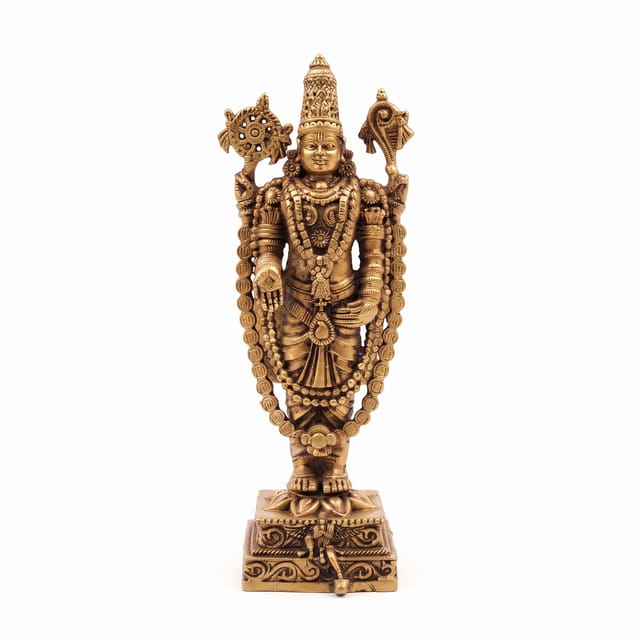 Brass Showpiece Tirupati Balaji God Idol Statue - 2.5*2*6.2 Inch (BS1921 D)