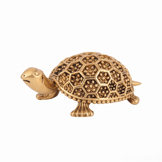 Brass Showpiece Tortoise God Idol Statue - 4*2.7*1.5 Inch (BS1750 F)