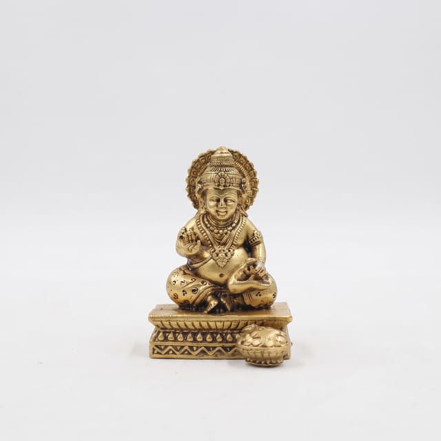 Brass Showpiece Kuber Ji God Idol Statue - 1.5*2*2.5 Inch (BS1748 X)