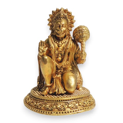 Brass Showpiece Hanuman Ji God Idol Statue - 3*3*4 Inch (BS1735 F)