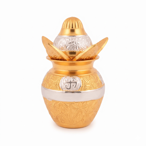 Aluminium Decorative Kalash, Diwali Gifting Item - 4.5*4.5*7 Inch (AT066 D)