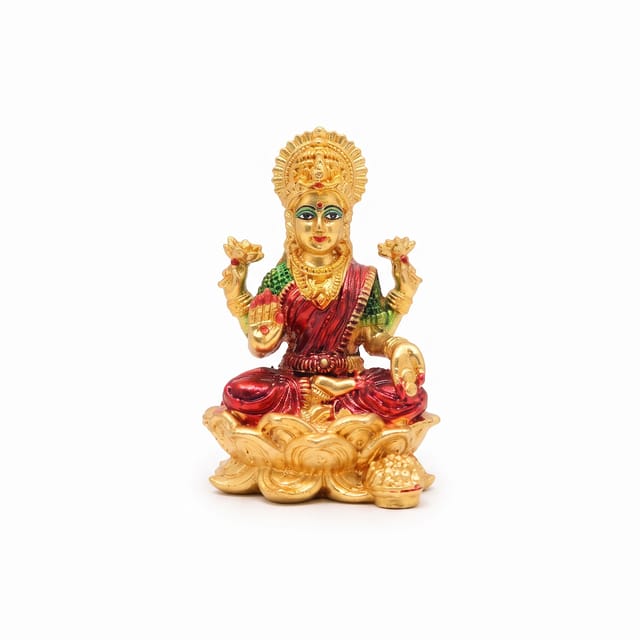Brass Showpiece Laxmi Ji God Idol Statue - 3*3*4 Inch (BS1958 L)